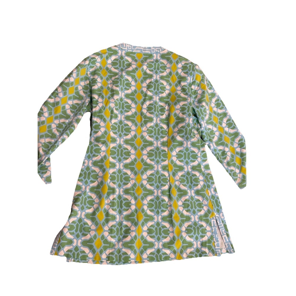 J McLaughlin Dillards Women's Abstract Tunic Top 3/4th sleeve M Catalina Cloth - Picture 6 of 7